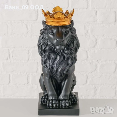 Красива статуетка "Лъв с корона", снимка 3 - Статуетки - 53294222