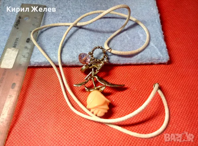 МАРКОВО БОХО СТИЛ КОЛИЕ с ФЛОРАЛНА АРТ ВИСУЛКА - РОЗА 47325, снимка 9 - Колиета, медальони, синджири - 47316517