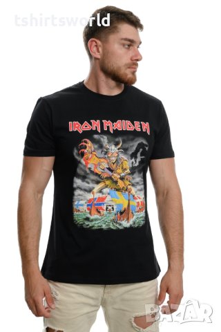 Нова мъжка тениска с дигитален печат на музикалната група IRON MAIDEN, Викинг С ГРЪБ, снимка 5 - Тениски - 40415691