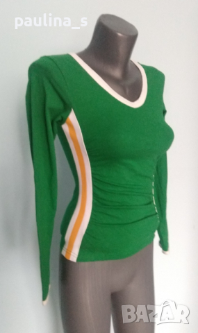 Три броя / Спортна блуза зелена "Kenvelo", лилава "Crane", синя "Kipsta"/ унисайз, снимка 2 - Спортни екипи - 36164934