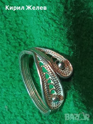 СТАРИНЕН СРЕБЪРЕН ПРЪСТЕН ФИЛИГРАННО СРЕБРО 950 ПРОБА РЪЧНА МАЙСТОРКА ФИНА ИЗРАБОТКА 17105, снимка 13 - Антикварни и старинни предмети - 41342143