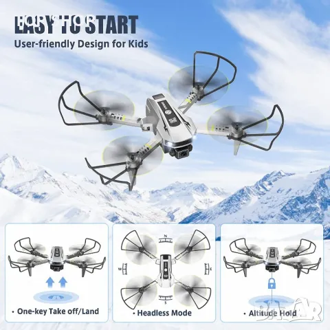 Мини дрон TOPRCBOXS S2 с 1080P HD камера и две батерии, снимка 4 - Дронове и аксесоари - 49105198