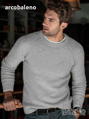 Мъжки пуловер с кръгло деколте, 6цвята - 023, снимка 7 - Пуловери - 42708129