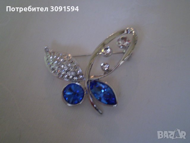Брошка Бял Метал  , снимка 1
