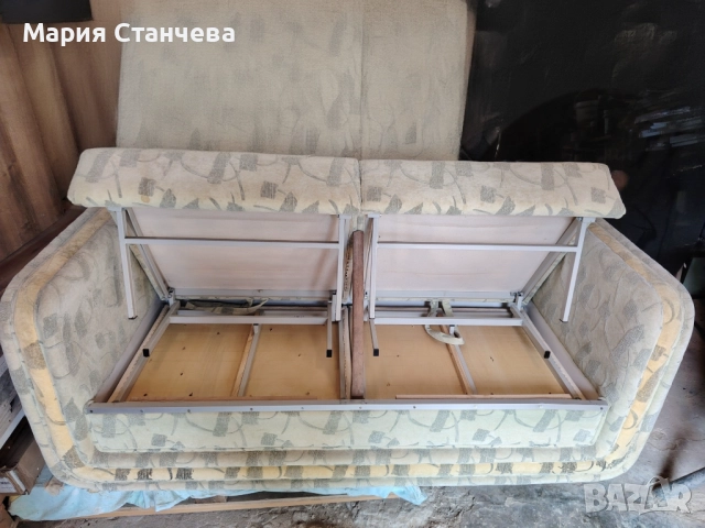 Продавам двойка диван с функцията сън, снимка 3 - Дивани и мека мебел - 52132277
