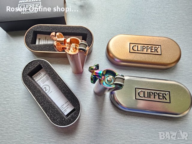 Бензинова запалка Clipper, Метална, Цвят хамелеон и златист, снимка 5 - Други - 44311003