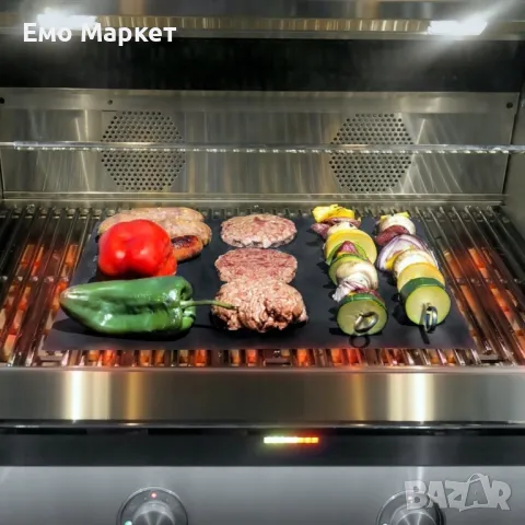 Незалепващи тефлонови подложки за барбекю от фибростъкло 5 броя, снимка 5 - Други - 49213507