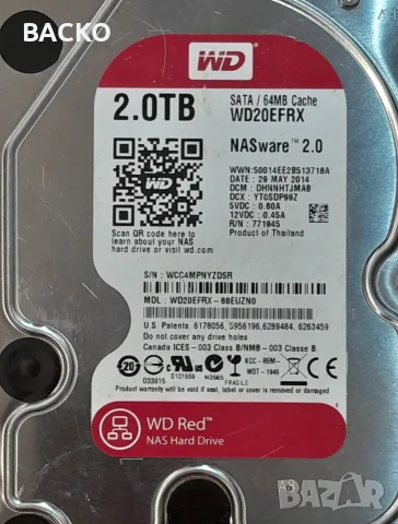 Хард диск 2ТВ 3,5" WD, снимка 2 - Твърди дискове - 56271963