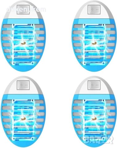 Електрическа лампа против комари и насекоми 2025 – комплект 4 бр.