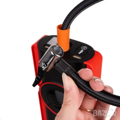 Бустер за кола / Бустер за акумулатор / Jump Starter / Стартерна батерия 6 в 1 + Комресор, снимка 10 - Аксесоари и консумативи - 48763079