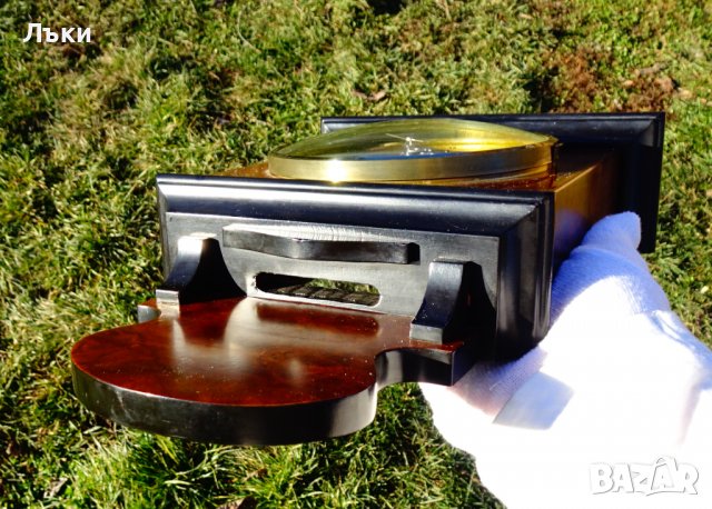 Немски стенен часовник,месинг,палисандър. , снимка 6 - Антикварни и старинни предмети - 39182891