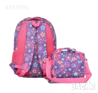 Комплект раница и чанта за храна, За ученици, Лилав , снимка 2 - Раници - 51556043