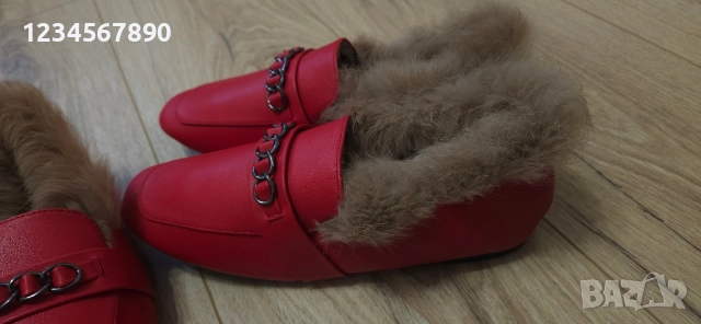 Мокасинис с естествен косъм , снимка 3 - Дамски ежедневни обувки - 52374941