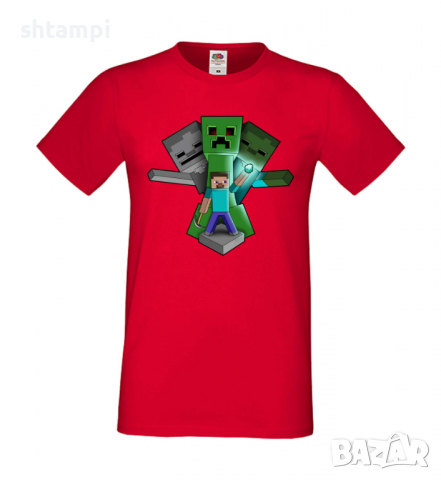 Мъжка тениска Steve Football , майнкрафт,Minecraft,Игра,Забавление,подарък,Изненада,Рожден Ден., снимка 17 - Тениски - 36497205