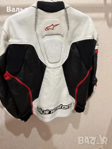 Кожено мото яке Alpinestars 52 -Lразмер, снимка 2 - Якета - 56334285