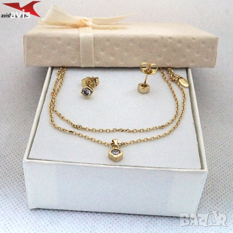 Комплект с 14К златно покритие 264183, снимка 2 - Бижутерийни комплекти - 53464257