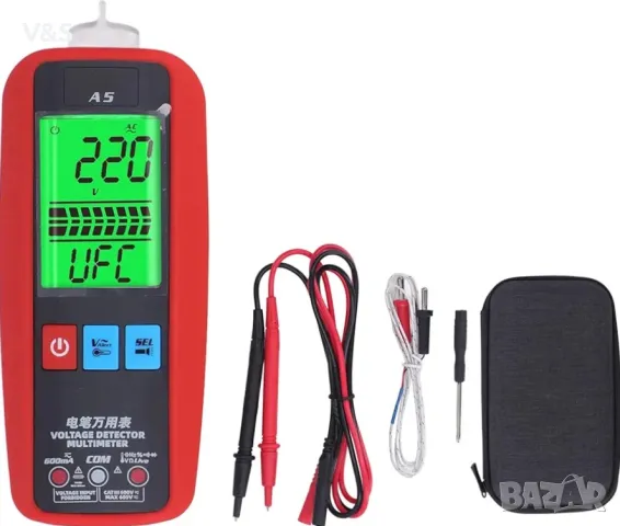 Мултиметър, ABS с широко приложение, 6000-цифрен автоматичен обхват, тестер за напрежение, мултицет,, снимка 7 - Друга електроника - 48413768