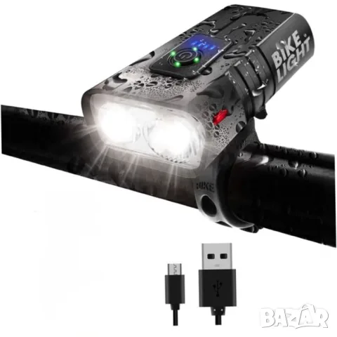 Компактен USB Type-C фар за велосипед със силиконова стойка, снимка 2 - Аксесоари и консумативи - 55866678