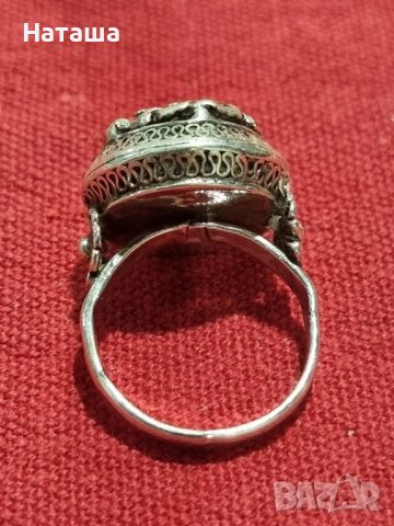 Възрожденски филигранен сребърен пръстен, снимка 3 - Антикварни и старинни предмети - 41937816