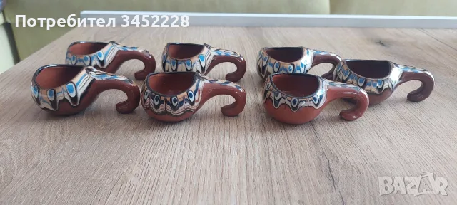 Керамика чашки за ракия ретро за ценители 7 броя , снимка 4 - Чаши - 55737916