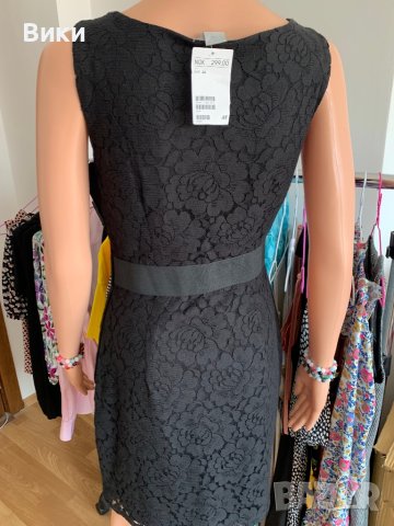 HM черна рокля от дантела размер S, снимка 11 - Рокли - 40819595