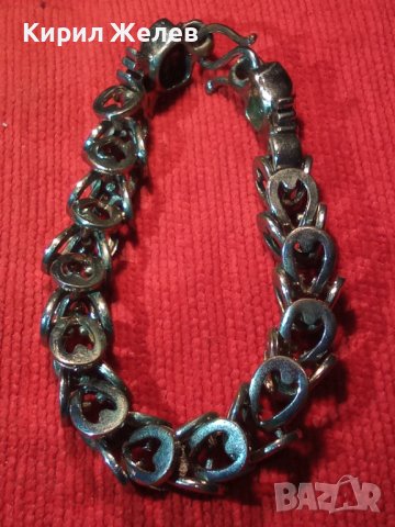 СТАРА МЕДНА ПОСРЕБРЕНА ХЕВИ - МЕТЪЛ ГРИВНА РЯДКА ВИНТИДЖ ПЛЕТКА 70641, снимка 2 - Гривни - 37127705