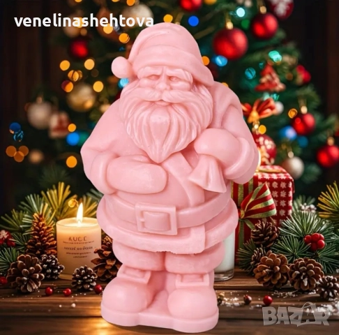 3D Прав дядо Коледа с чувал силиконов молд форма свещи гипс сапун смола фондан шоколад , снимка 2 - Форми - 52358301