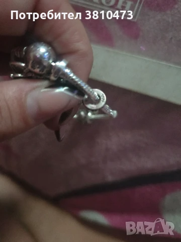 просавам сребърна гривна с талисмани, снимка 2 - Гривни - 50808174