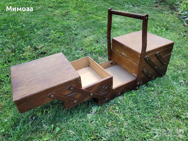 Дървена кутия за шивашки принадлежности, снимка 17 - Антикварни и старинни предмети - 41710301