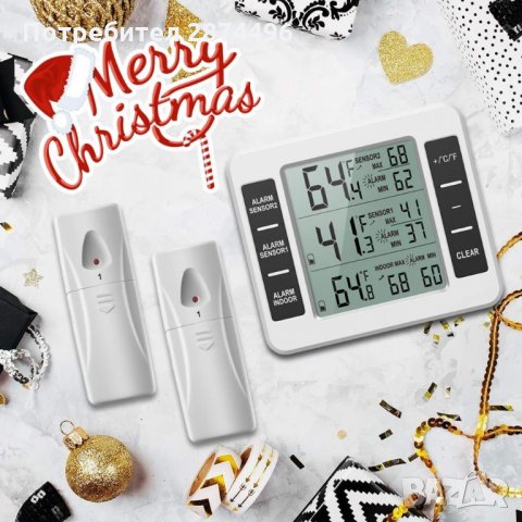 2225 Метеорологична станция за вътрешна / външна температура, Безжичен сензор, снимка 4 - Други стоки за дома - 35761519