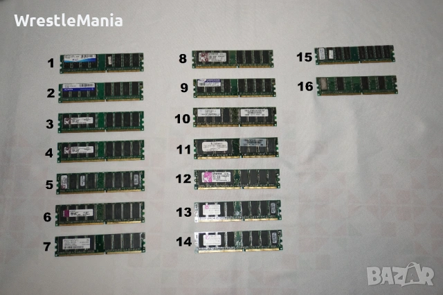 16бр DDR RAM ПАМЕТ Kingston/ADATA/PQI/Nanya/Infineon/VDATA Тествана и Работеща за Настолен Компютър