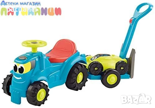 Трактор за яздене и бутане с ремарке и косачка за трева 2 в 1 Ecoiffier 7600004350