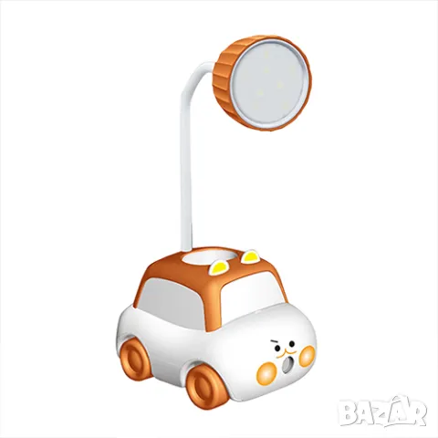 Детска нощна LED лампа презареждаема, с акумулаторна батерия, с острилка, количка за момче, за бюро