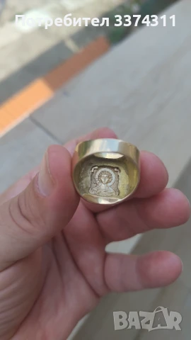 Уникален масивен златен пръстен Св арх Михаил,Св Георги, снимка 2 - Пръстени - 50862187