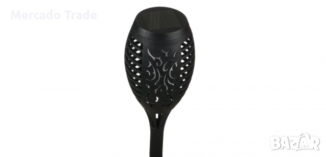 Соларна лампа, факла с изкуствем пламък, 49см