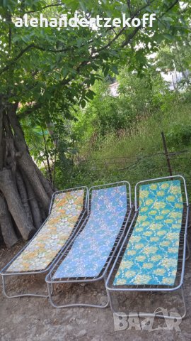 Шезлонг сгъваемо походно легло походни легла класически алуминиеви за градина риболов къмпинг, снимка 7 - Надуваеми легла - 19052491