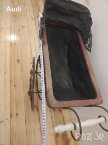 Винтидж ретро количка за кукли Викториански стил Ръчно изработена от естествени материали. , снимка 6 - Антикварни и старинни предмети - 49667702