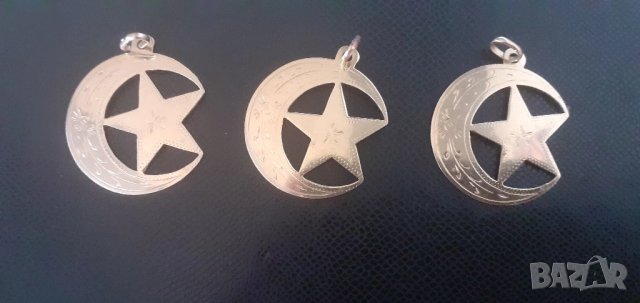 Медальон полумесец златен , снимка 4 - Колиета, медальони, синджири - 50617045