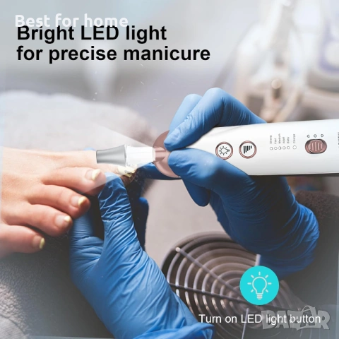 Професионален комплект за маникюр и педикюр, бормашина за нокти, електрическа пила за нокти, снимка 5 - Други - 53383815