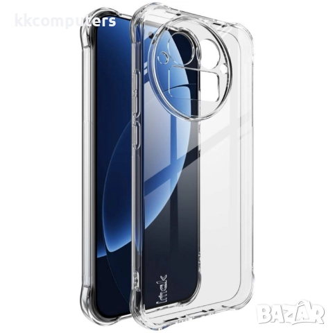IMAK Удароустойчив Калъф (TPU) за Realme GT 8 Pro 5G- Airbag технология, вкл. Протектор, Прозрачен