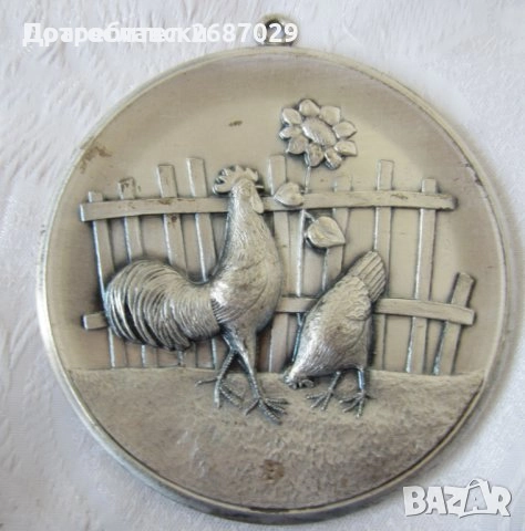 Висулки: Gardaland, Гардаленд, Бронз Старa висулка, римски мъжки профил, сърце, кокошка петел