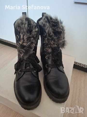 Черни боти естествена кожа Bianki, снимка 2 - Дамски боти - 52261925