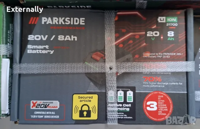 Батерии 20V - 2Ah, 4Ah, 8Аh, зарядни PARKSIDE X20V TEAM - Нови, снимка 2 - Други инструменти - 55476666
