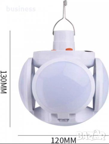 Нова супер мощна соларна LED лампа TRANSFORMER BALL, акумулатор, бяла, снимка 4 - Къмпинг осветление - 34734544