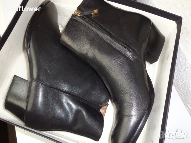 Черни боти от естествена кожа Massimo Dutti, размер EU 40, снимка 3 - Дамски боти - 52090481