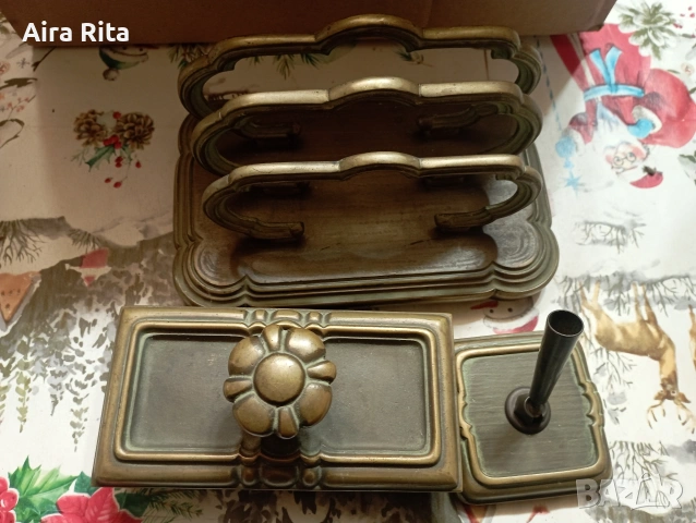 бронзов комплект-печат,стоика за писма,