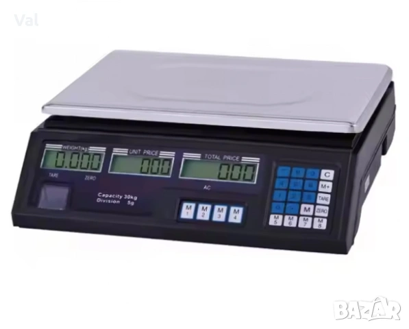 Електронен кантар с капацитет 40 кг и вградена батерия, снимка 3 - Везни - 53849846