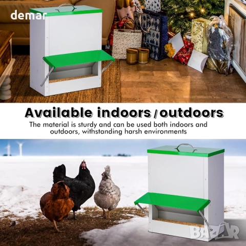 Автоматична хранилка за птици, 11 кг храна, метална с капак, снимка 8 - За птици - 51879307