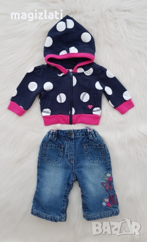 Бебешки дънки 0-3 месеца , снимка 7 - Панталони и долнища за бебе - 36097291