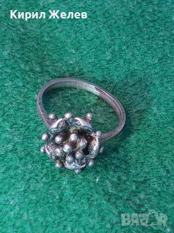 СТАР ФЛОРАЛЕН АРТ НУВО СРЕБЪРЕН ПРЪСТЕН РЪЧНА ИЗРАБОТКА 38492, снимка 2 - Антикварни и старинни предмети - 41462063